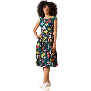 Emely and Fin 100% cotton woman’s floral blue and multicolor Florence boho dress